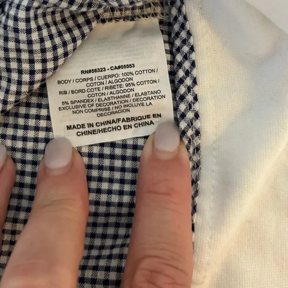 Nike seersucker gingham jacket women size L zipper lightweight cotton blue white